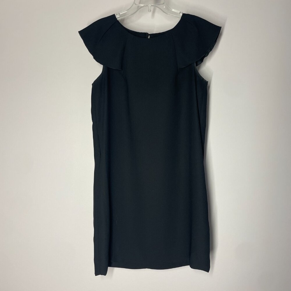 Banana Republic Shift Dress with Ruffle Cap Sleeve - Black - Size 8